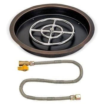 American Fireglass 19 Inch Round Drop-In Pan And 12 Inch Fire Pit Ring - Match Light 3 American Fireglass 19 Inch Round Drop-In Pan And 12 Inch Fire Pit Ring - Match Light