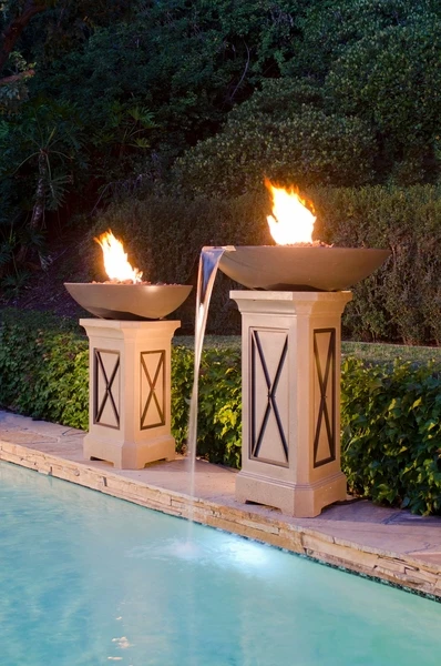 American Fyre Designs 32 Inch Marseille Gas Fire Bowl With Water Spout 6 American Fyre Designs 32 Inch Marseille Gas Fire Bowl With Water Spout - Image 4