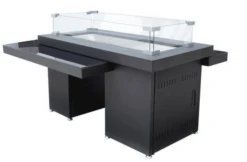 AZ Patio Heaters Black Mocha Two Tiered Propane Fire Table