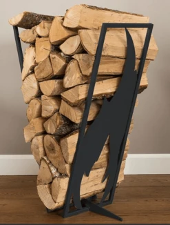 Curonian Deco 20 Inch Flame Powder Coated Steel Indoor Log Rack