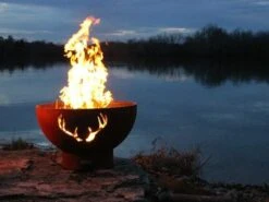 Fire Pit Art Antlers Gas Fire Pit - Electronic Ignition