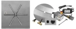Firegear 30 Inch Flat Stainless Steel Square Burner Kit - AWS Ignition