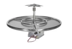 Grand Canyon 48 Inch Outdoor Round Vented Tall Fire Pit Kit With Weather Beater Controls