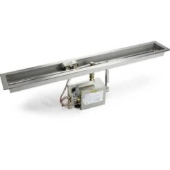 HPC 96' Linear Trough Fire Pit Insert With Hi/Low Flame Controls - 120VAC -Fire Pit Shop hpc hearth products controls 96 linear trough fire pit insert with hi low flame controls 120vac 89