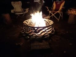 P&D Metal Works American Flag Wood Burning Fire Ring -Fire Pit Shop p d metal works american flag wood burning fire ring 73