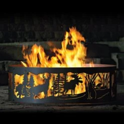 P&D Metal Works Moonlight Gathering Wood Burning Fire Ring -Fire Pit Shop p d metal works moonlight gathering wood burning fire ring 45
