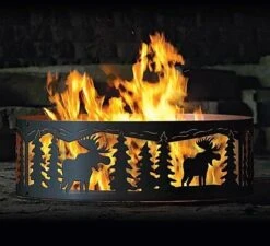 P&D Metal Works Moose Wood Burning Fire Ring - 14 Gauge -Fire Pit Shop p d metal works moose wood burning fire ring 14 gauge 64