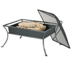 Pilgrim Napa Wood Burning Fire Pit With Mesh Ember Cover