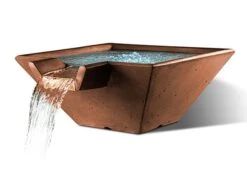 Slick Rock Concrete 22 Inch Cascade Square Water Bowl