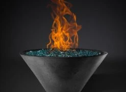 Slick Rock Concrete 22 Inch Ridgeline Conical Fire Bowl Enclosure And Media Pan