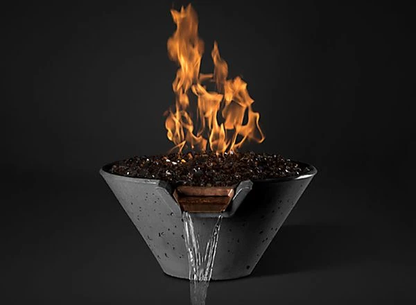 Slick Rock Concrete 29 Inch Cascade Conical Fire On Glass Feature - Electronic Ignition 3 Slick Rock Concrete 29 Inch Cascade Conical Fire On Glass Feature - Electronic Ignition