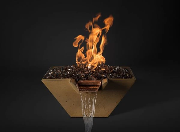 Slick Rock Concrete 29 Inch Cascade Square Fire On Glass Feature - Electronic Ignition 3 Slick Rock Concrete 29 Inch Cascade Square Fire On Glass Feature - Electronic Ignition