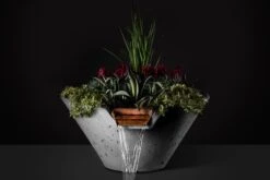 Slick Rock Concrete 34 Inch Cascade Conical Water And Planter Bowl