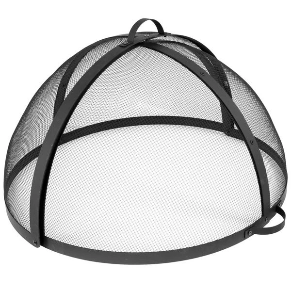 Sunnydaze 22 Inch Round Black Heavy-Duty Steel Mesh Easy Opening Fire Pit Spark Screen