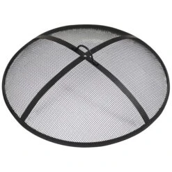 Sunnydaze 22 Inch Round Black Heavy-Duty Steel Mesh Fire Pit Spark Screen