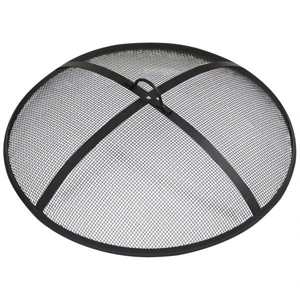 Sunnydaze 22 Inch Round Black Heavy-Duty Steel Mesh Fire Pit Spark Screen 3 Sunnydaze 22 Inch Round Black Heavy-Duty Steel Mesh Fire Pit Spark Screen