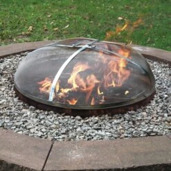 Fire Pit Shop -Fire Pit Shop sunnydaze 24 inch round heavy duty stainless steel mesh fire pit spark screen 9