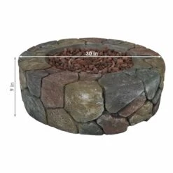 Sunnydaze 30 Inch Round Cast Stone Propane Gas Fire Pit - Manual Ignition -Fire Pit Shop sunnydaze 30 inch round cast stone propane gas fire pit manual ignition 61