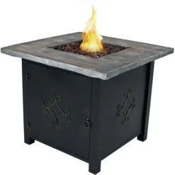 Sunnydaze 30 Inch Square Propane Fire Pit Table - Manual Ignition