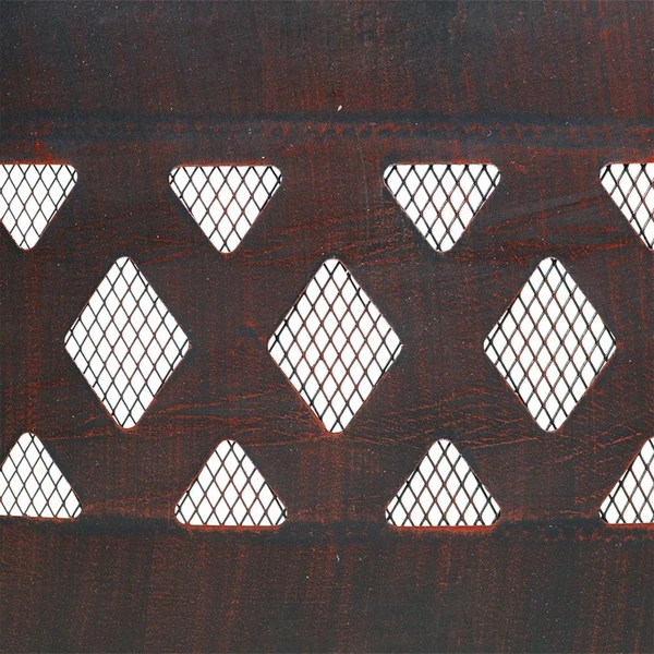 Sunnydaze 36 Inch Black Steel Crossweave Cutout Portable Outdoor Wood Burning Fire Pit Ring 5 Sunnydaze 36 Inch Black Steel Crossweave Cutout Portable Outdoor Wood Burning Fire Pit Ring - Image 3