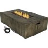 Sunnydaze 48 Inch Rustic Faux Wood Propane Fire Pit Table - Manual Ignition