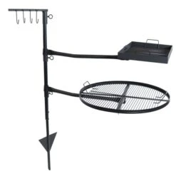Sunnydaze Black Steel Adjustable Campfire Dual Swivel Grill System