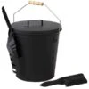 Sunnydaze Black Steel Fireplace Ash Bucket