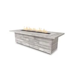 The Outdoor Plus 144 Inch Laguna Wood Grain GFRC Gas Fire Pit