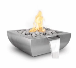 The Outdoor Plus 24 Inch Avalon Stainless Steel Gas Fire And Water Bowl
