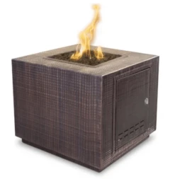 The Outdoor Plus 36 Inch Forma Hammered Copper Gas Fire Pit With Flame Sense