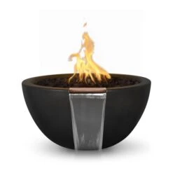 The Outdoor Plus 38 Inch Luna GFRC Gas Fire And Water Bowl