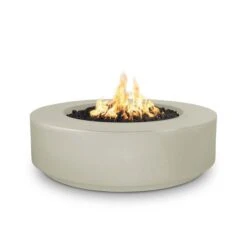 The Outdoor Plus 42 Inch Florence Low-Profile Concrete Fire Pit - Push-Button Flame Sense System
