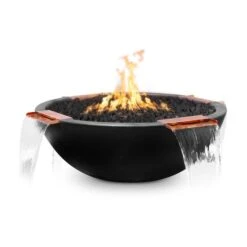 The Outdoor Plus 46 Inch Sedona GFRC Gas Fire And Water Bowl - 4 Way Spill