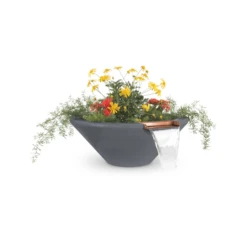 The Outdoor Plus 48 Inch Cazo GFRC Planter And Water Bowl