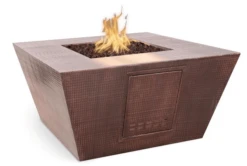 The Outdoor Plus 48 Inch Redan Hammered Copper Gas Fire Pit