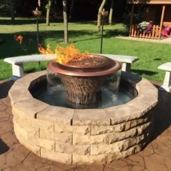 The Outdoor Plus 60 Inch Olympian 360 Degree Gas Fire And Water Fountain -Fire Pit Shop the outdoor plus 60 inch olympian 360 degree gas fire and water fountain 71