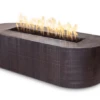 The Outdoor Plus 60 X 24 Inch Bispo Hammered Copper Gas Fire Pit