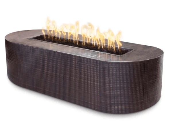 The Outdoor Plus 72 X 24 Inch Bispo Hammered Copper Gas Fire Pit 3 The Outdoor Plus 72 X 24 Inch Bispo Hammered Copper Gas Fire Pit