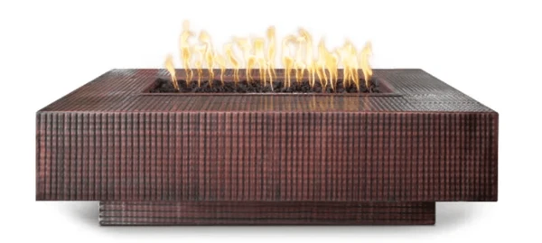 The Outdoor Plus 90 X 38 Inch Linear Cabo Hammered Copper Gas Fire Pit 3 The Outdoor Plus 90 X 38 Inch Linear Cabo Hammered Copper Gas Fire Pit