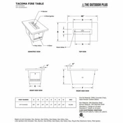 The Outdoor Plus Tacoma 48 X 30 Inch Gas Fire Pit Table With Ebony Top -Fire Pit Shop the outdoor plus tacoma 48 x 30 inch gas fire pit table with ebony top 77