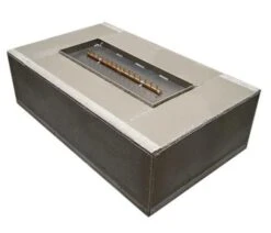 Warming Trends 72' X 42' Crossfire Rectangular Linear Brass Burner Ready-To-Finish Kit